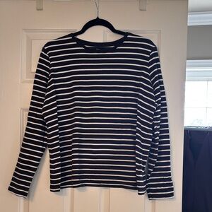 Kim Rogers Black & White Striped Long Sleeve Top